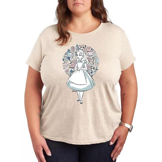 Disneys Alice in Wonderland Plus Circle Graphic Tee, Womens Product Image