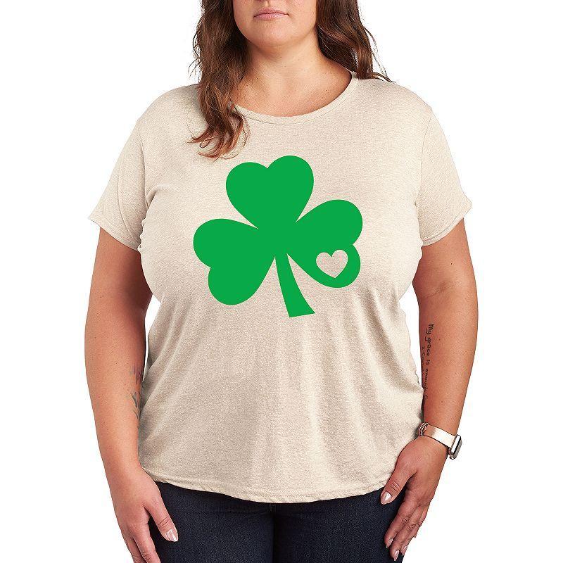 Plus Shamrock Punch Out Graphic Tee, Womens Product Image