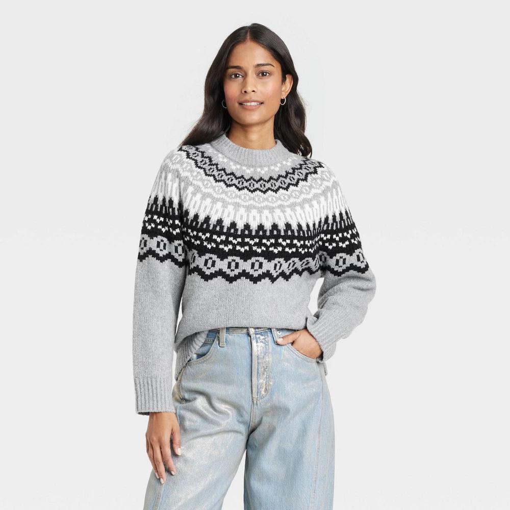 Womens Crewneck Pullover Sweater - Universal Thread Fairisle XS product image