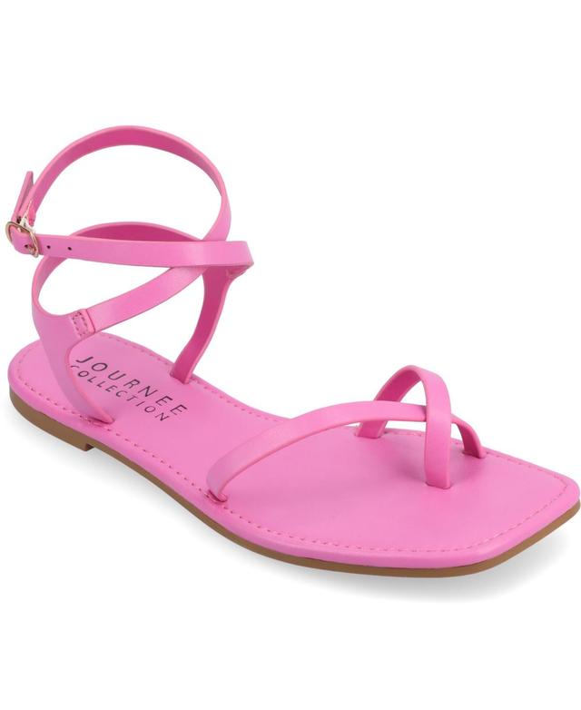 Journee Collection Charra Womens Strappy Sandals Pink Product Image