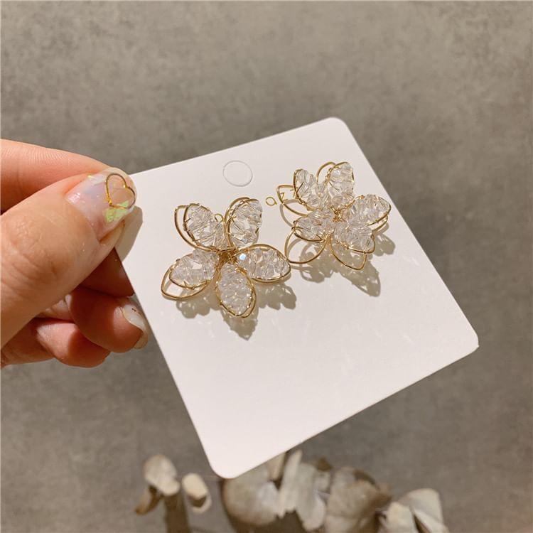 Floral Faux Crystal Alloy Stud Earring Product Image