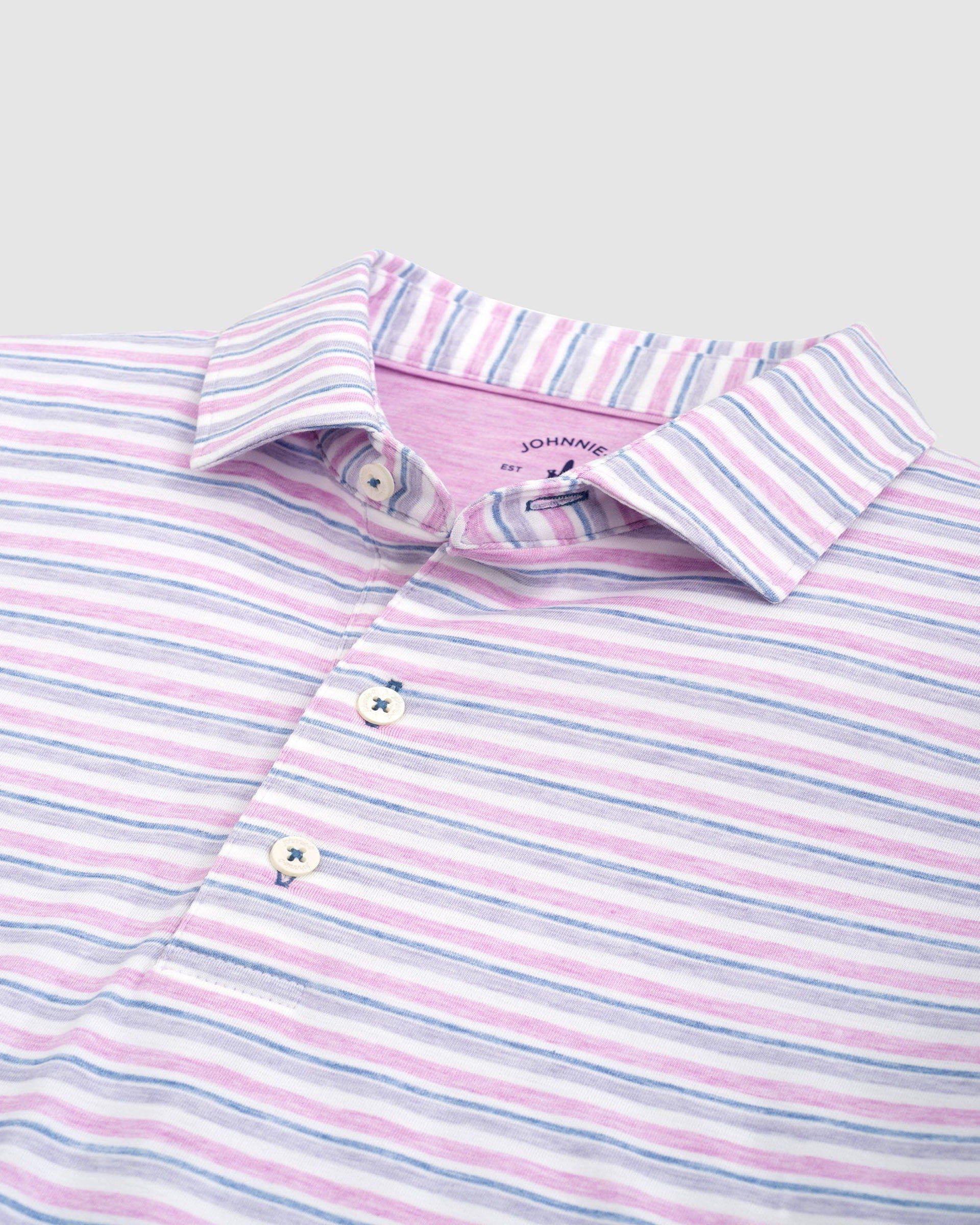 johnnie-O Malcom Striped Top Shelf Performance Polo Product Image