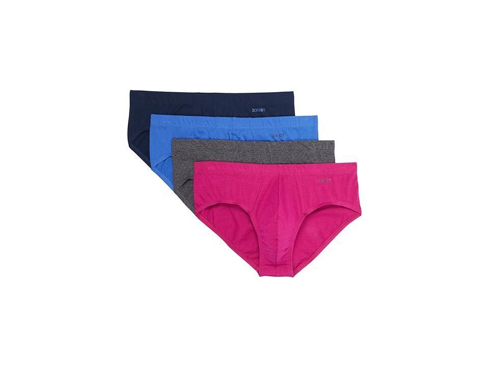 2(X)IST Essentials 4-Pack Bikini Brief (Dazzling Blue/Varsity Navy/Festival Fuchsia/Charcoal Heather) Men's Underwear Product Image