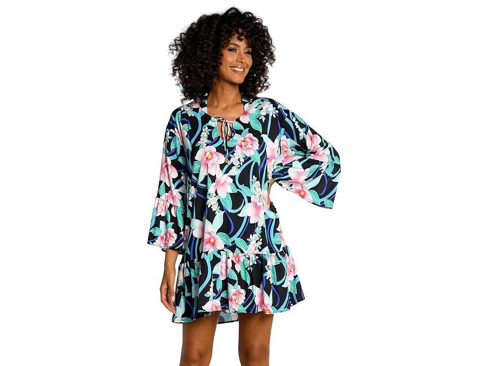 La Blanca Nightfall Blooms Flounce Tunic Women's Swimwear Product Image