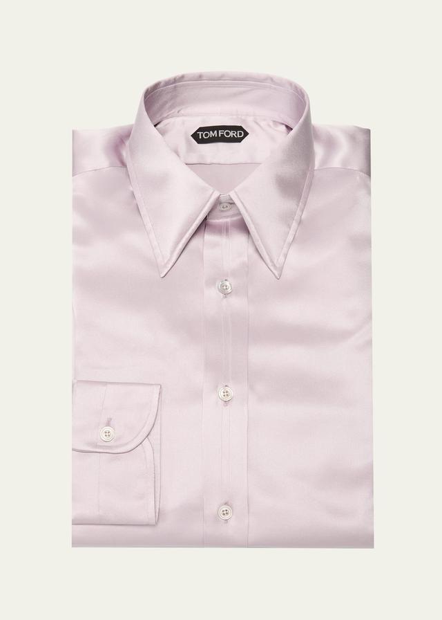 Mens Silk Charmeuse Slim Fit Dress Shirt Product Image