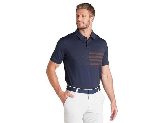 PUMA Golf Volition Flag Stripe Polo (Deep ) Men's Clothing Product Image