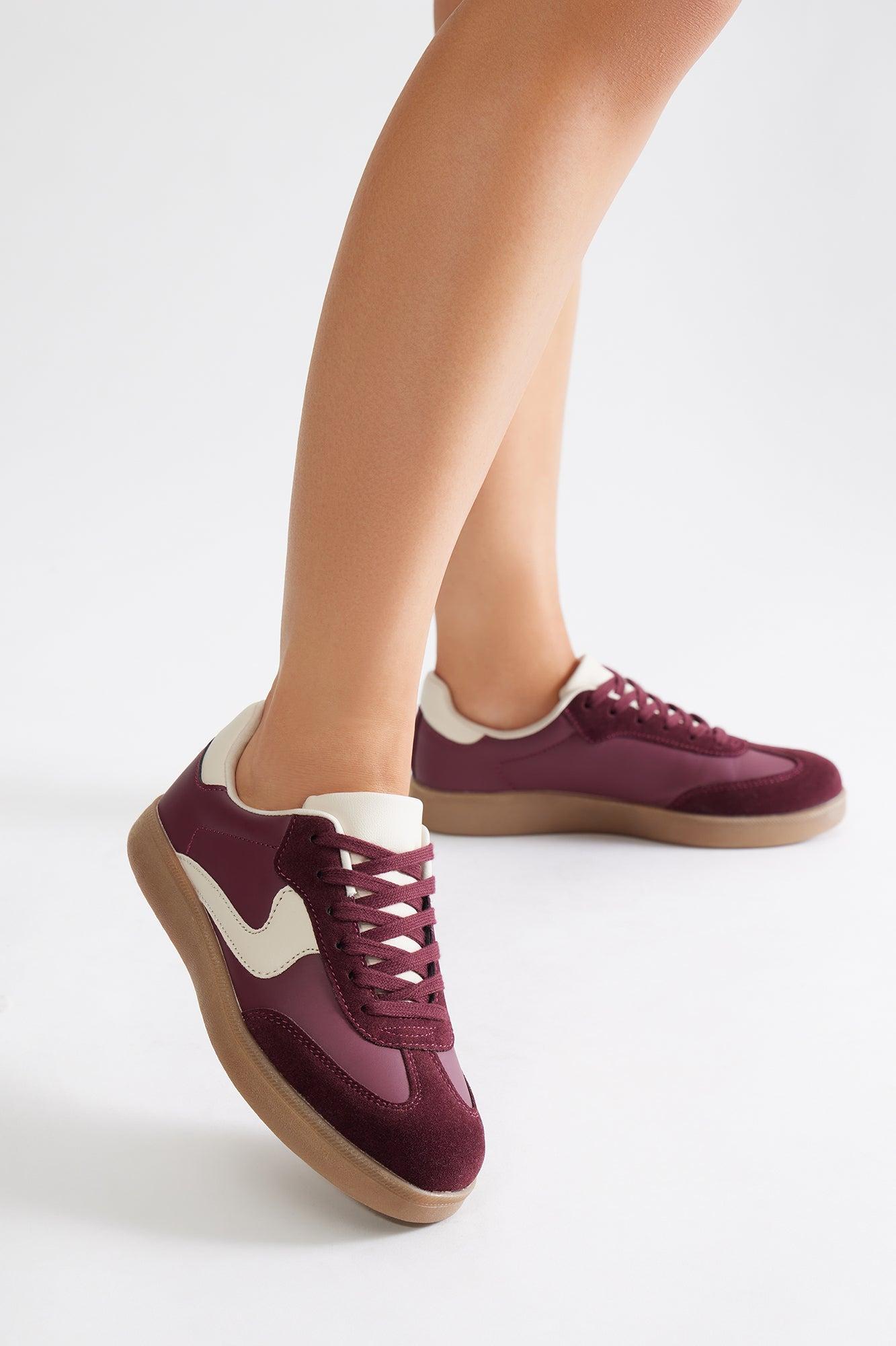 Denali Lace Up Sneakers - Wine Product Image