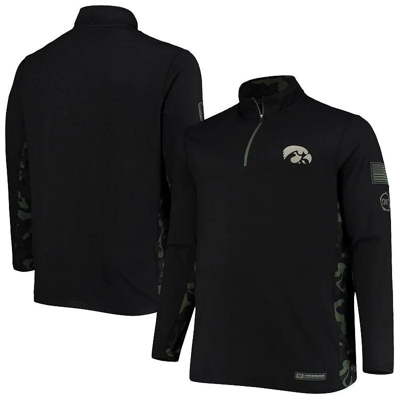 Mens Black Iowa Hawkeyes Oht Military-Inspired Appreciation Big and Tall Quarter-Zip Jacket Product Image