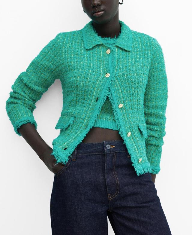 Mango Womens Pocket Tweed Cardigan Product Image