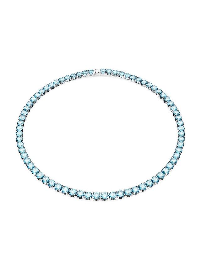 Womens Matrix Rhodium-Plated & Crystal Tennis Necklace Product Image