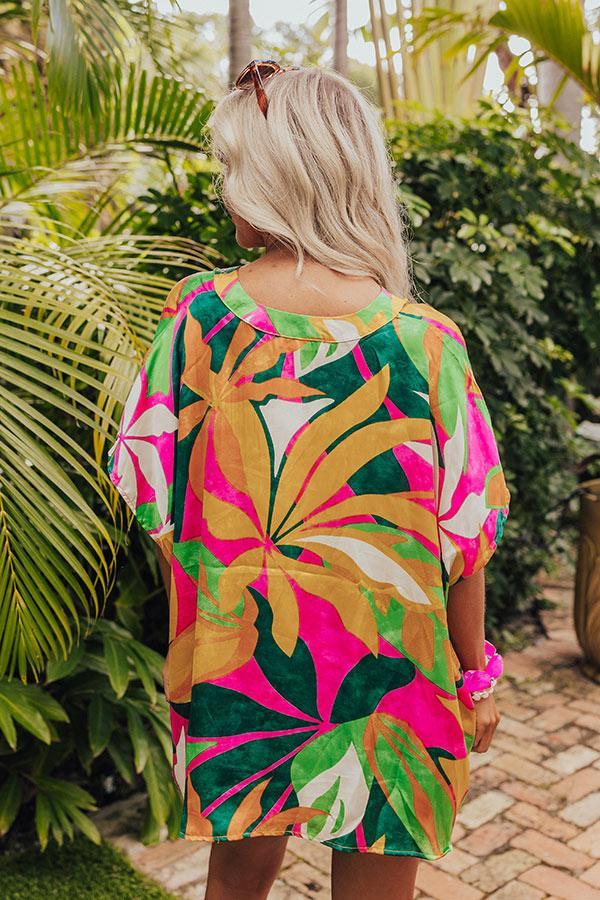 Tropic Time Satin Shift Top Product Image