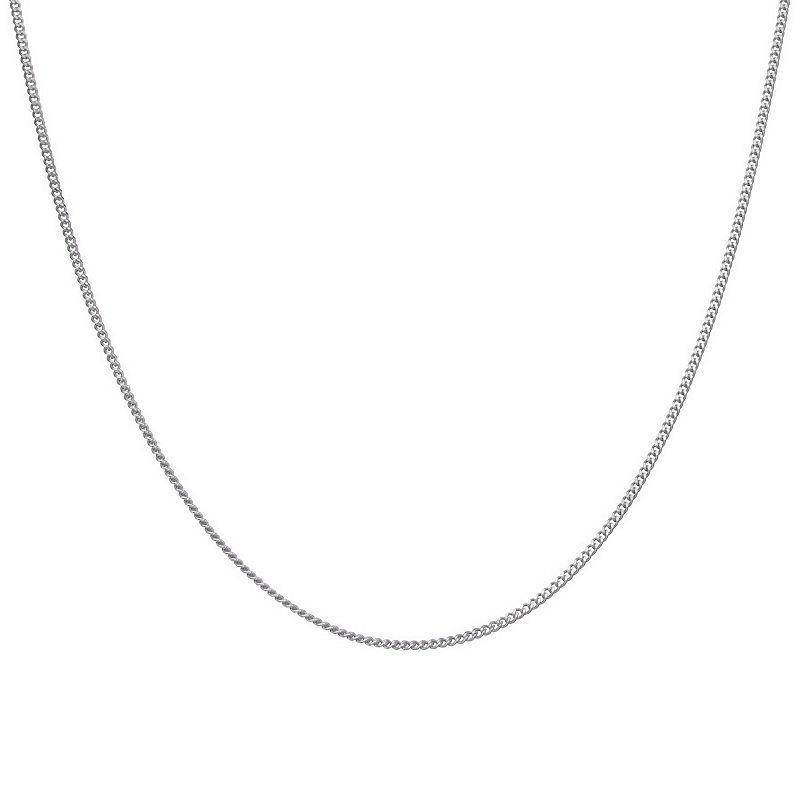 Giorgio di Vicenza Sterling Silver Italian Thin Curb Chain Necklace, Womens Gold Tone Product Image