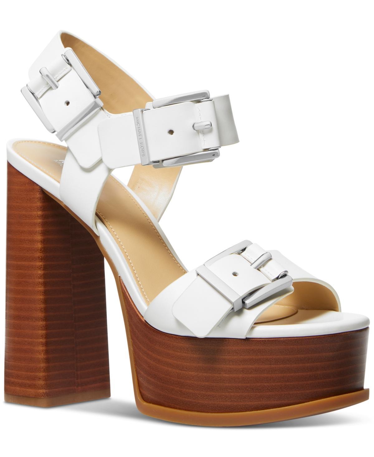 Michael Michael Kors Womens Colby Triple-Buckled Platform Sandals Product Image