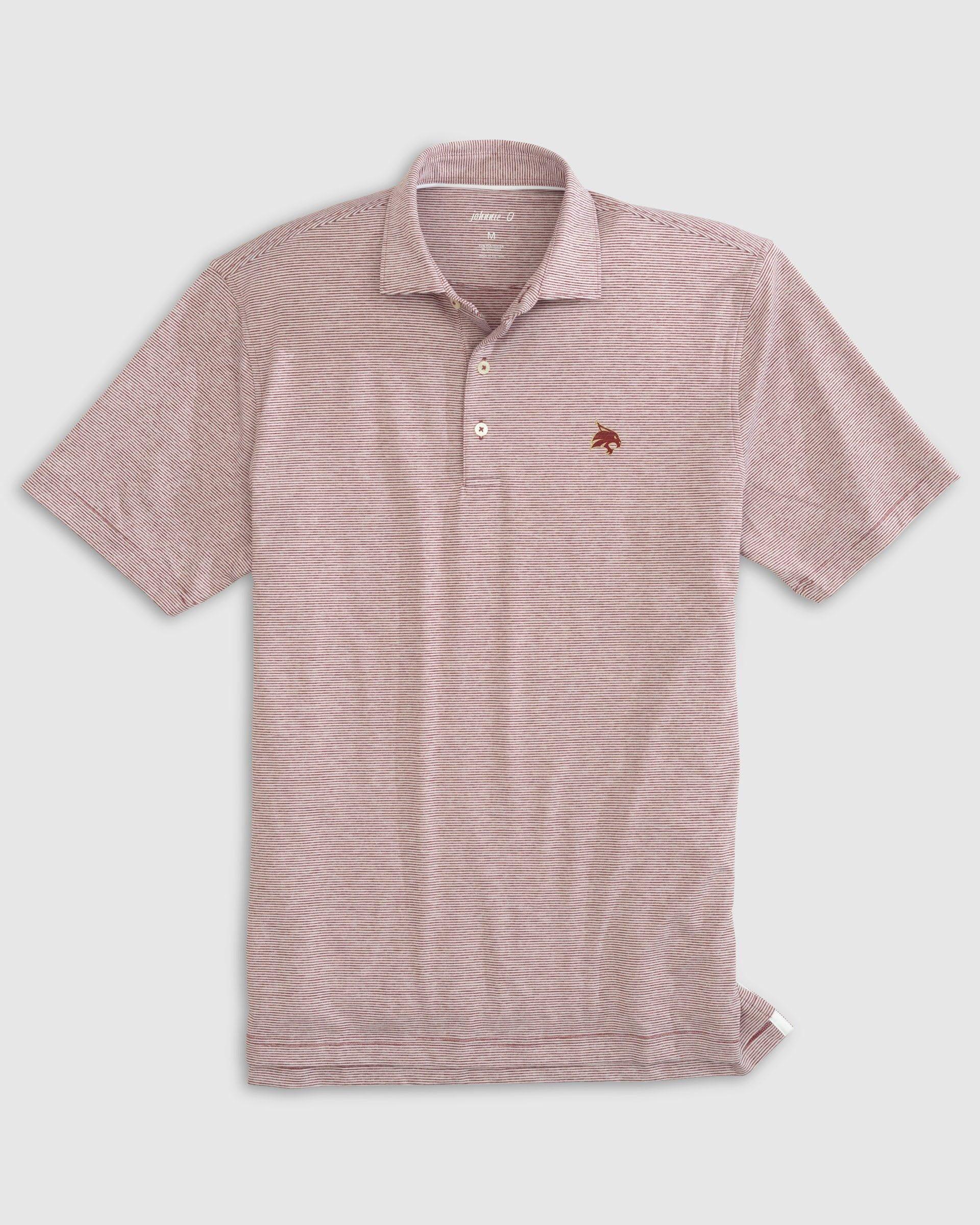 Boston College Lyndonn Jr. Striped Jersey Performance Polo Product Image