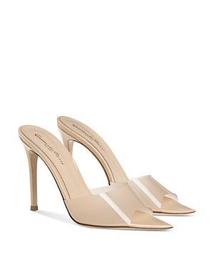 Gianvito Rossi Womens Elle Pointed Toe Beige High Heel Sandals Product Image
