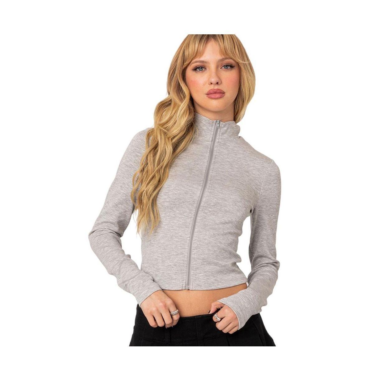 Womens Tessa high neck zip up cardigan Product Image