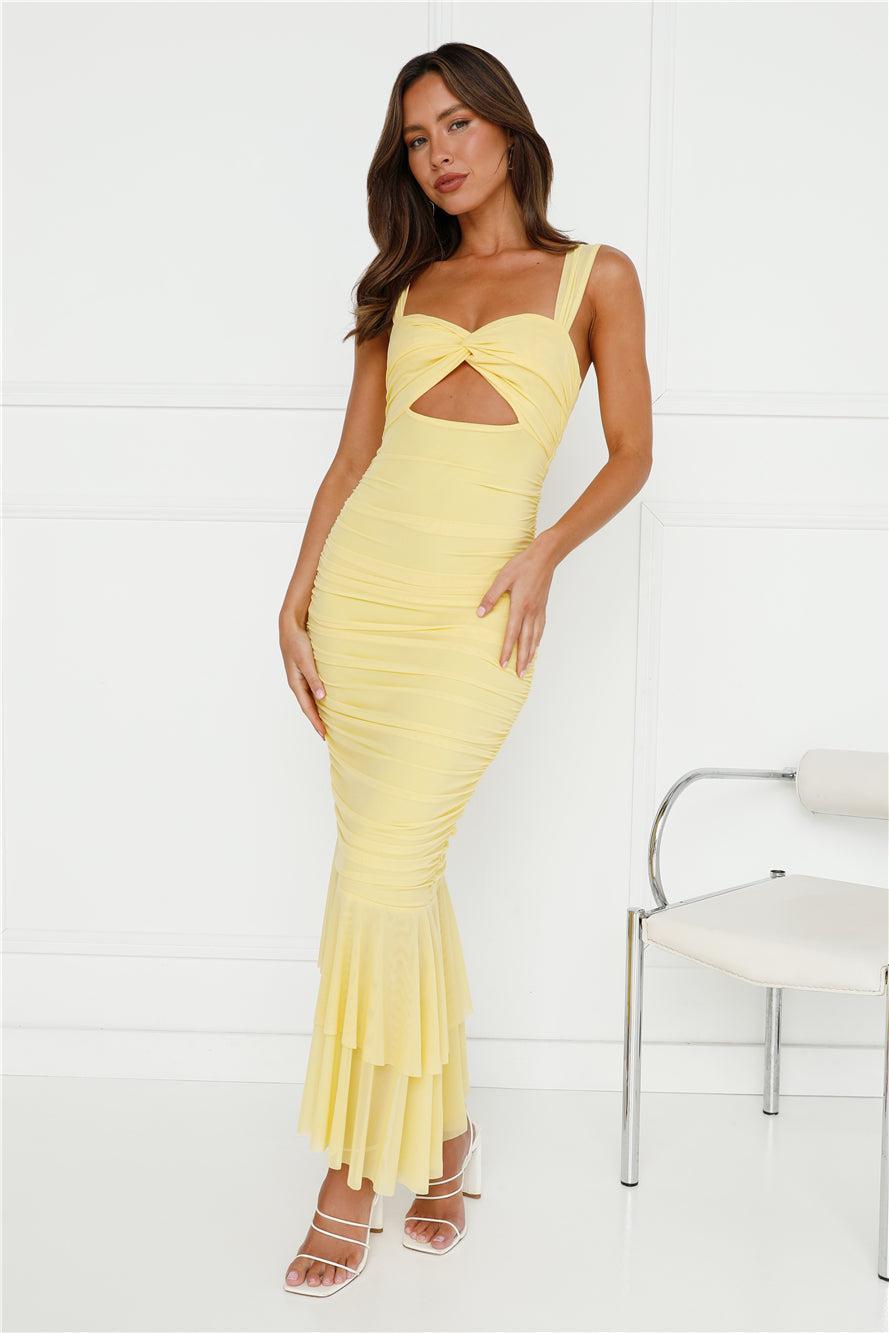 Nights In New Mesh Maxi Dress Yellow product image