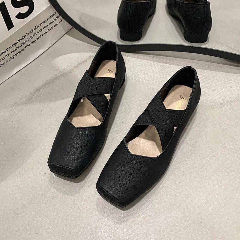 Square Toe Mary Jane Ballet Flats Product Image