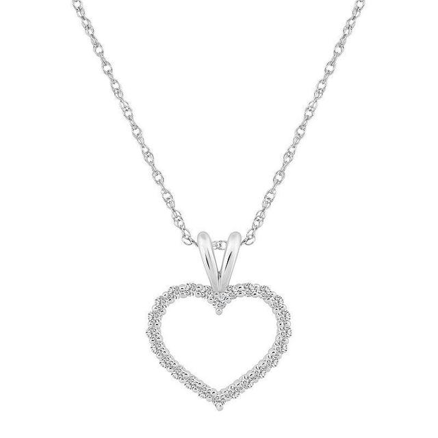 Alyson Layne 14k Gold 1/4 Carat T.W. Diamond Heart Pendant Necklace, Womens White Product Image