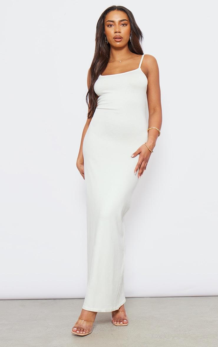 Tall Cream Knitted Strappy Maxi Dress Product Image