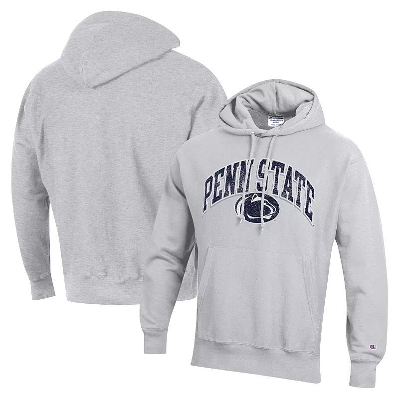 Mens Champion Heather Gray Penn State Nittany Lions Vault Late Night Reverse Weave Pullover Hoodie Product Image