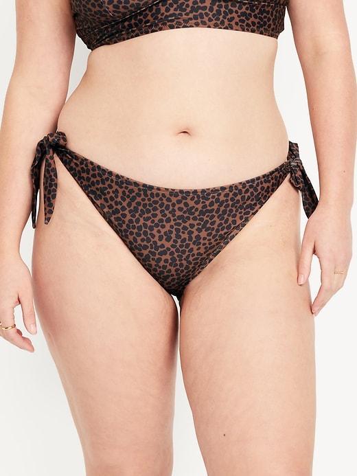 Mid-Rise Side-Tie Bikini Swim Bottoms Product Image