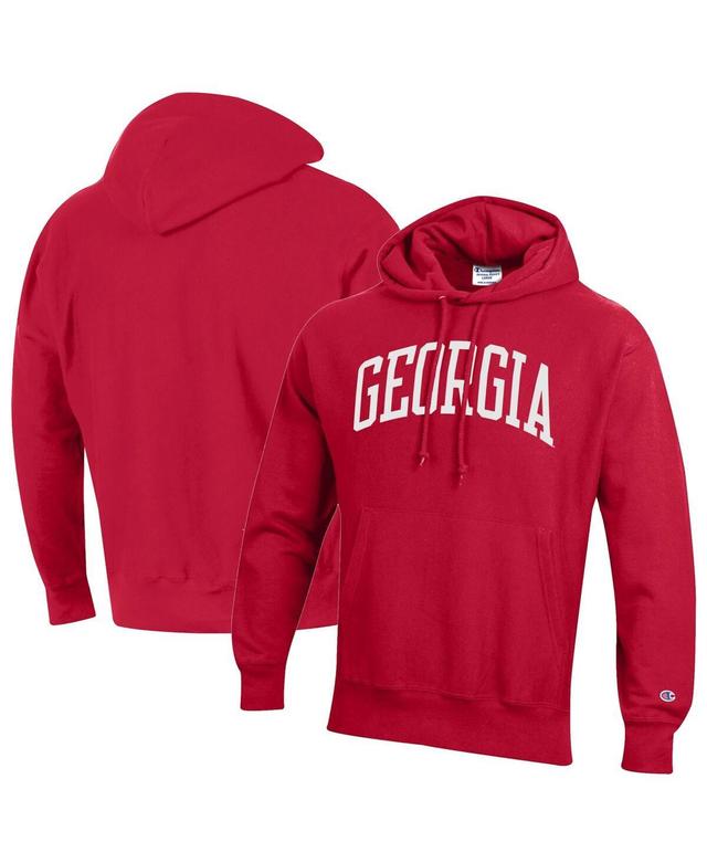 Mens Champion Red Georgia Bulldogs Team Arch Reverse Weave Pullover Hoodie Product Image