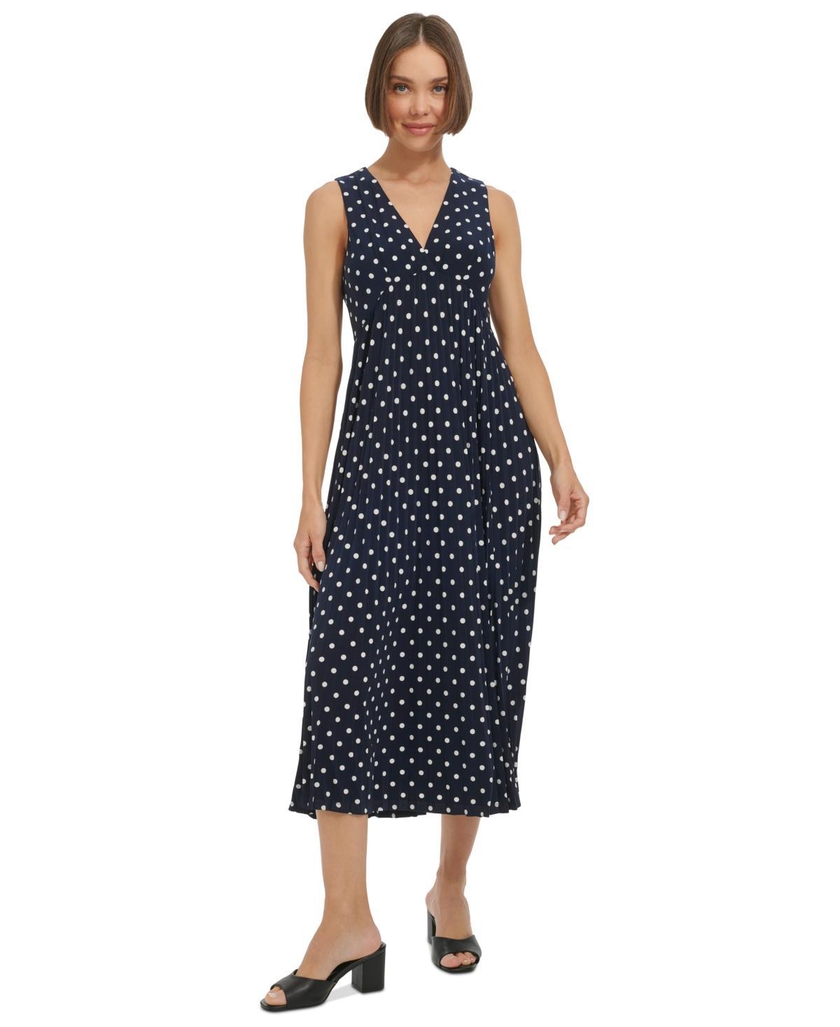 Tommy Hilfiger Womens Sleeveless Printed Midi Dress - Sky Capt Product Image