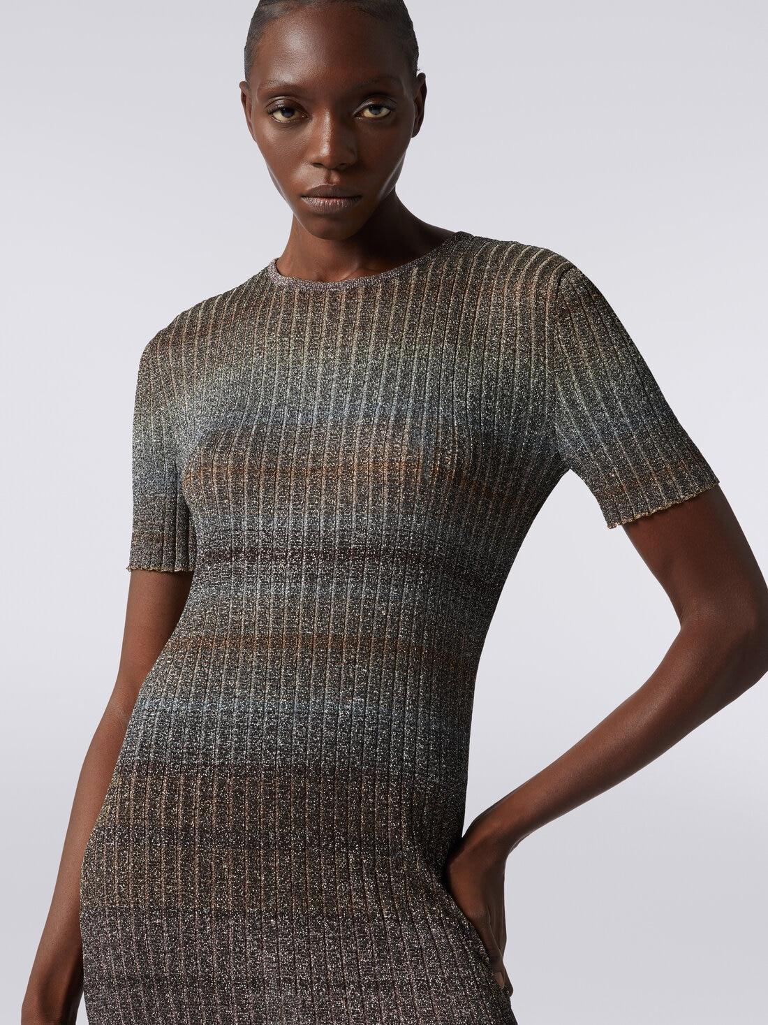 Ribbed crew-neck mini-dress with lurex Multicoloured | Missoni Product Image