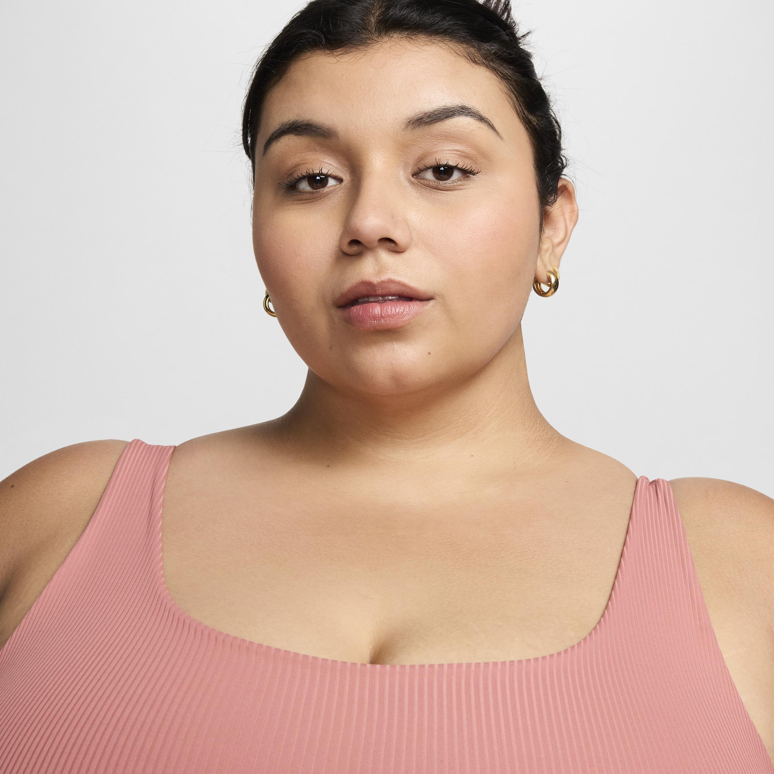 Nike Women's Zenvy Rib Light-Support Non-Padded Longline Sports Bra (Plus Size) Product Image