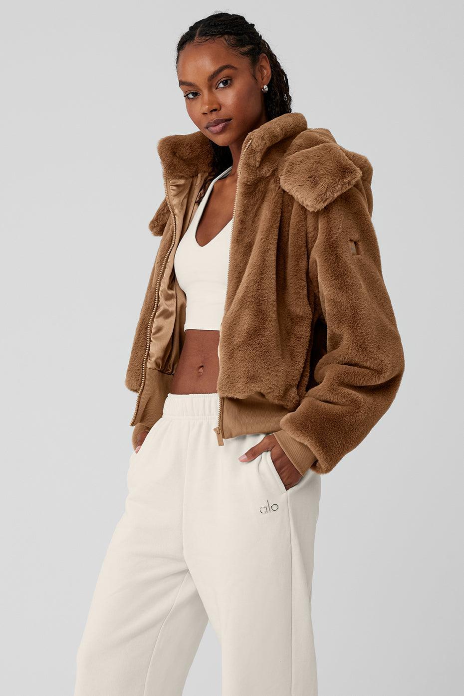 Faux Fur Foxy Jacket - Toasted Almond Product Image