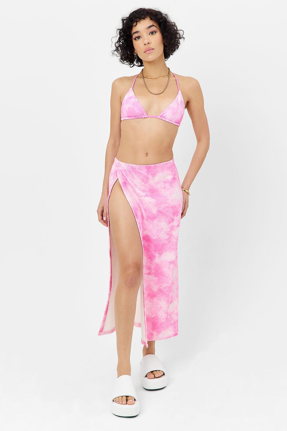 Stacey Terry Maxi Skirt - Distorted Pink Dye Product Image