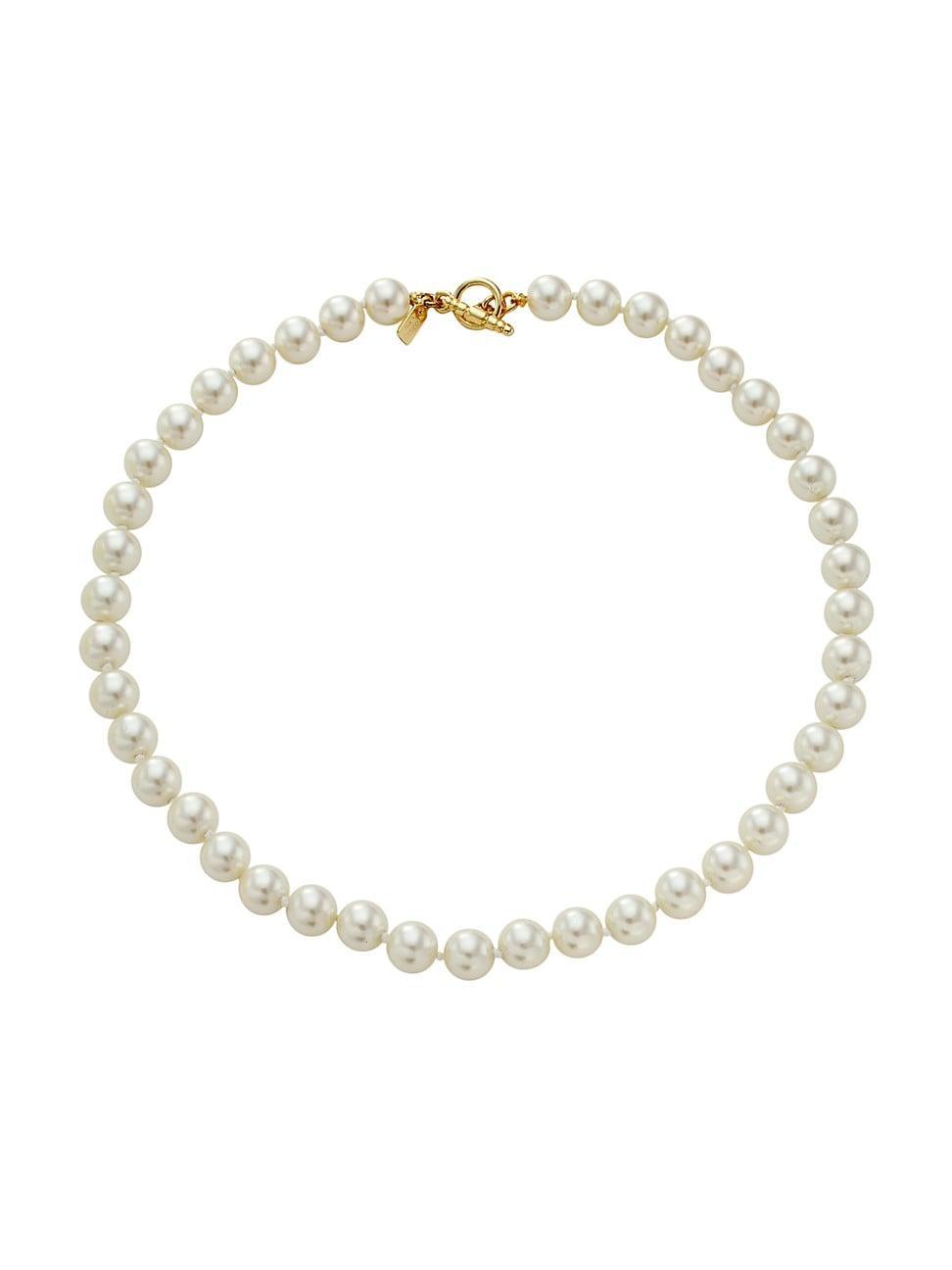 Womens Cultura Goldtone & Faux Pearl Necklace Product Image