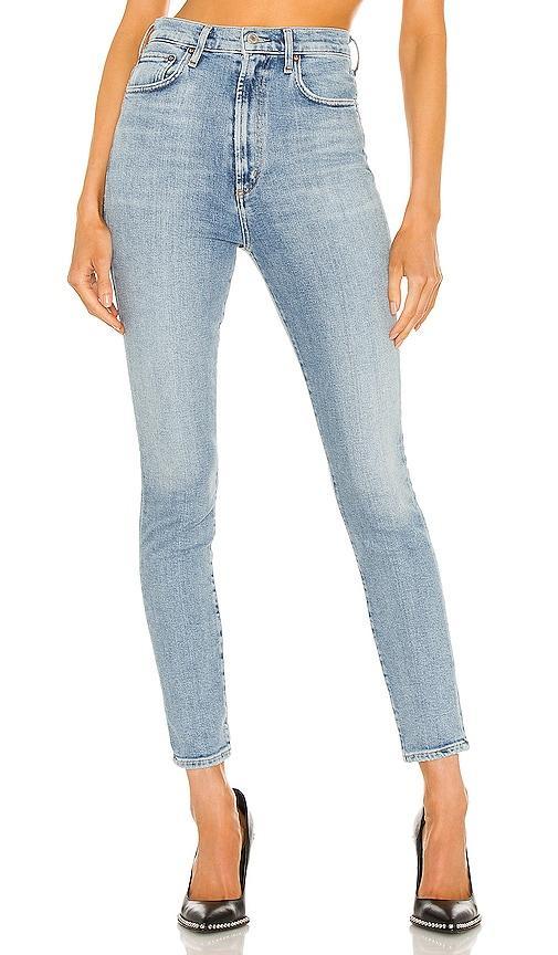 AGOLDE Pinch Waist Skinny in Debut - Blue. Size 24 (also in 23, 32). Product Image