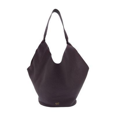 Lotus Medium Textured-leather Tote In Burgundy Product Image