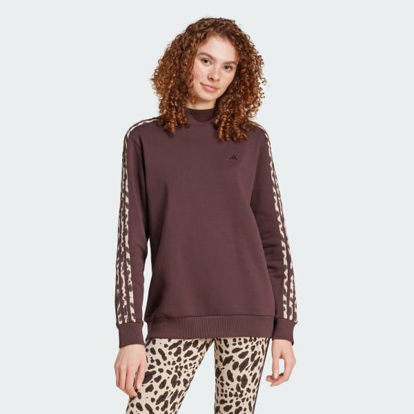 Essentials 3-Stripes Animal-Print Sweatshirt Product Image