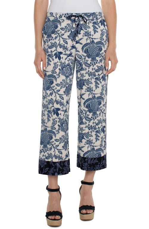 Liverpool Los Angeles Draw String Wide Leg Pull On Mid-Rise Pant 25 (Galaxy Floral Print) Women's Dress Pants Product Image