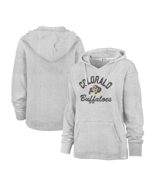 Womens 47 Brand Gray Distressed Colorado Buffaloes Wrapped Up Kennedy V-Neck Pullover Hoodie Product Image