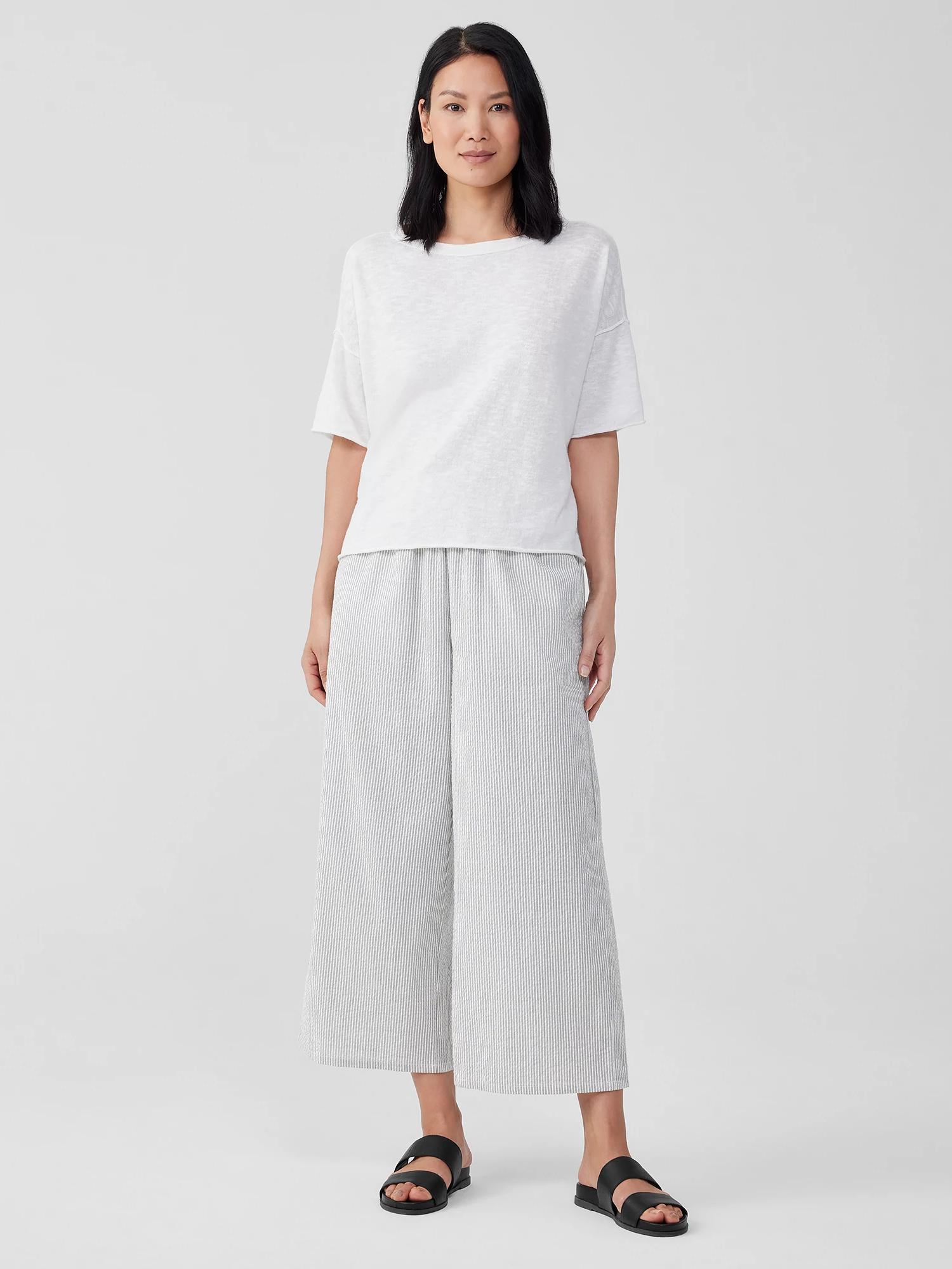 EILEEN FISHER Organic Cotton Ripple Wide-Leg Pantfemale Product Image