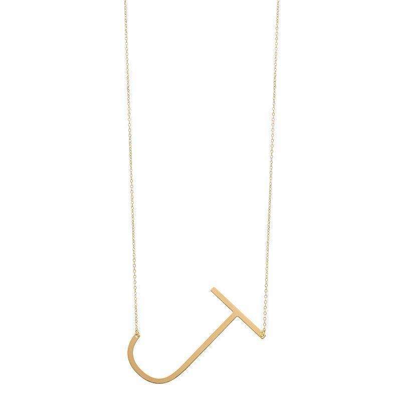 14K Gold Initial Necklace, Womens Yellow Product Image