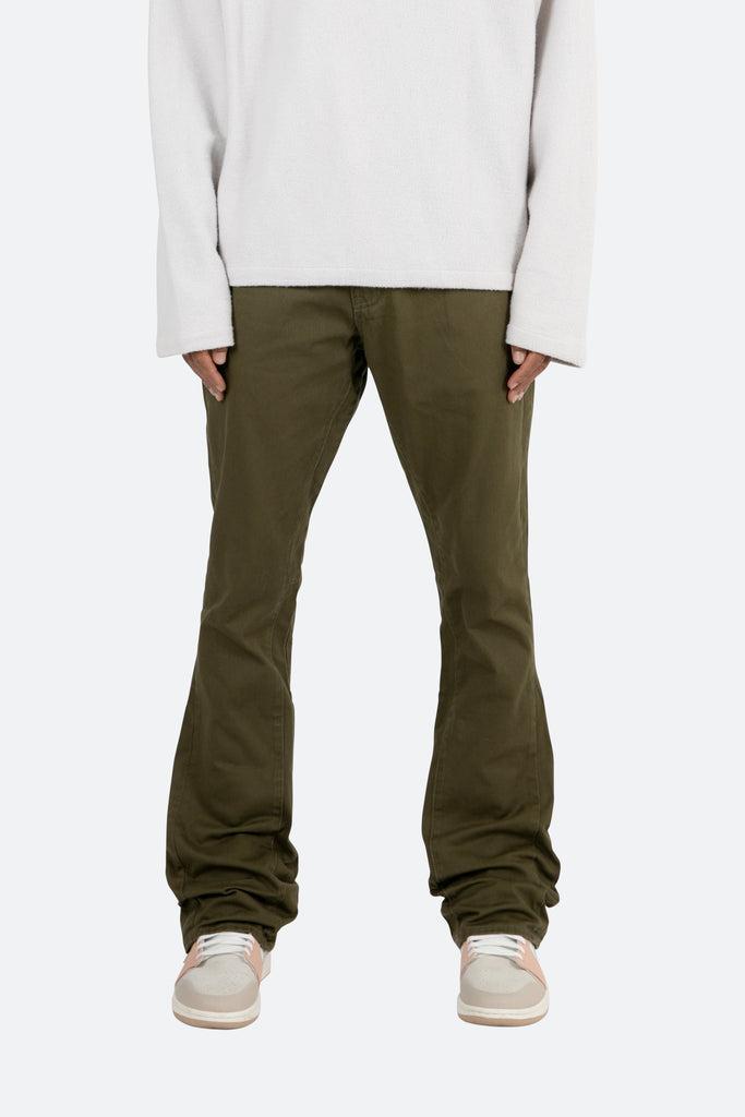 B472 Twill Flare Pants - Olive Product Image