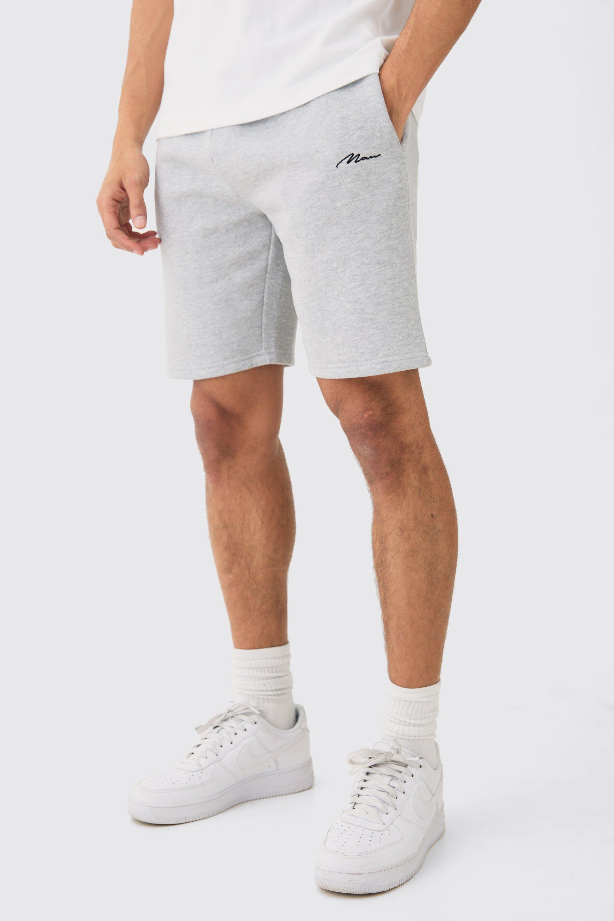 Man Signature Loose Fit Mid Length Shorts | boohooMAN USA Product Image