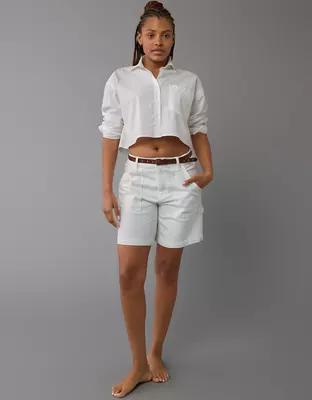 AE Cropped Perfect Button-Up Shirt Product Image