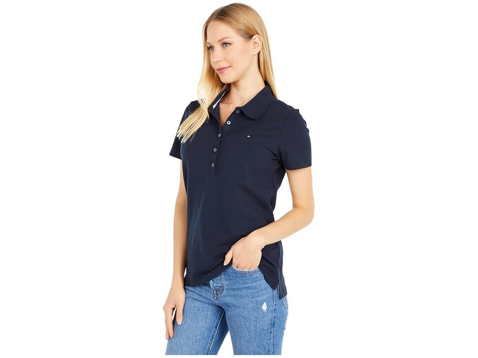 Tommy Hilfiger Solid Short Sleeve Polo Women's Clothing Product Image