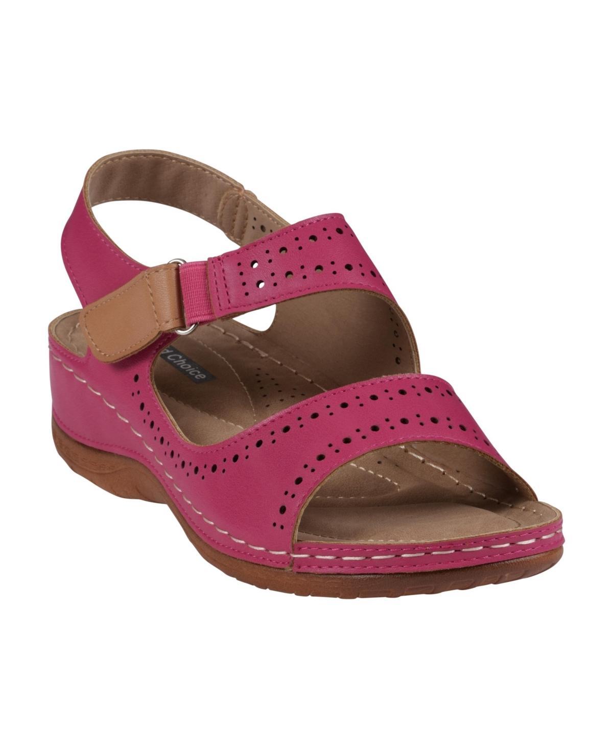 Gc Shoes Womens Foster Perforated Double Band Flat Sandals Product Image