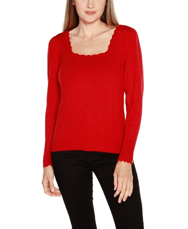 Belldini Womens Kaily K. Square Neck Sweater Product Image