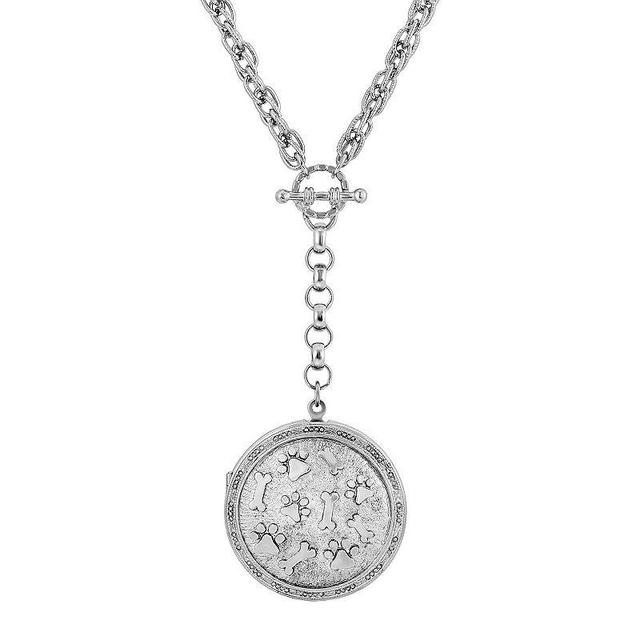 1928 Paw & Bones Round Locket, Womens, Silver Tone Product Image