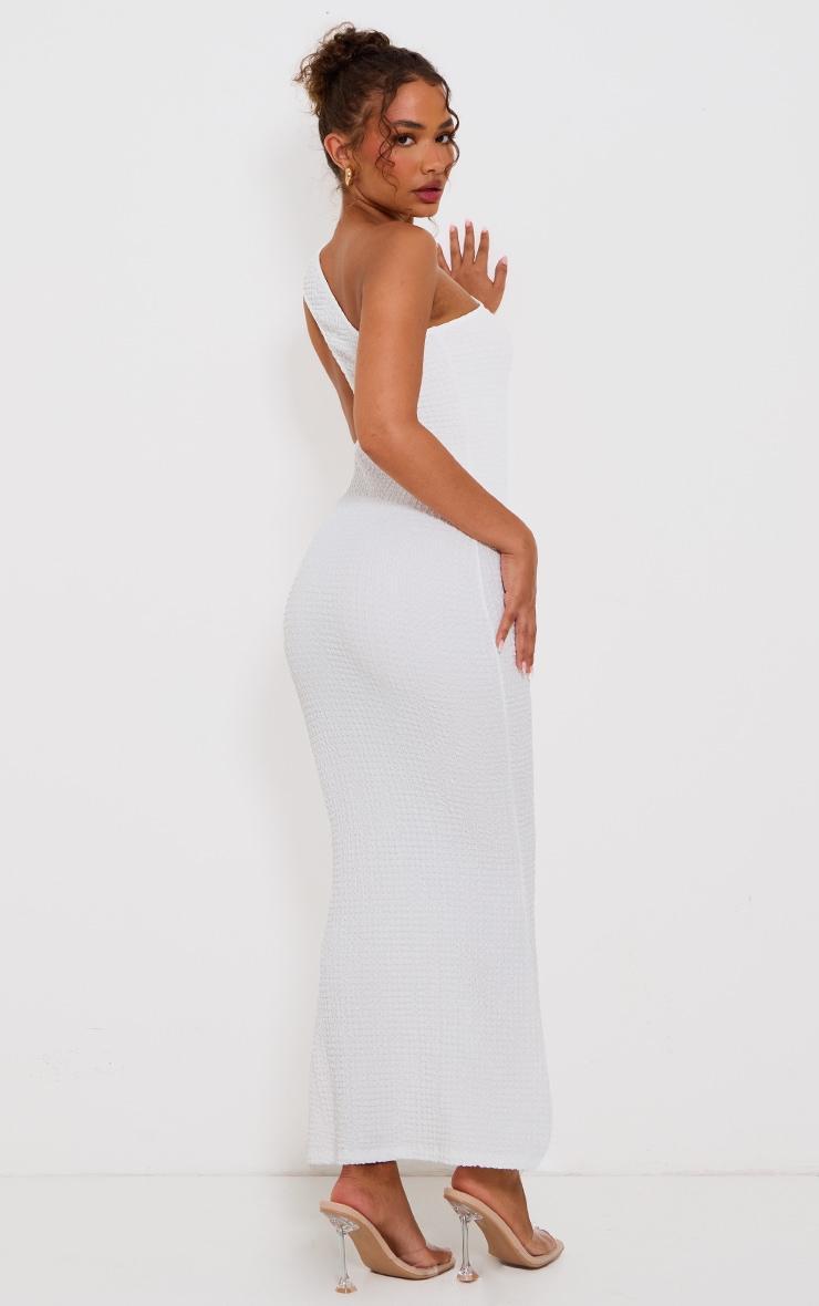 Petite White One Shoulder Open Back Maxi Dress Product Image