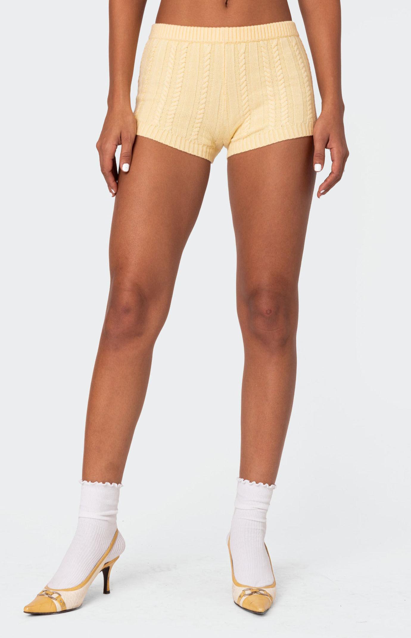 Edikted Women's Raegan Cable Knit Shorts Product Image