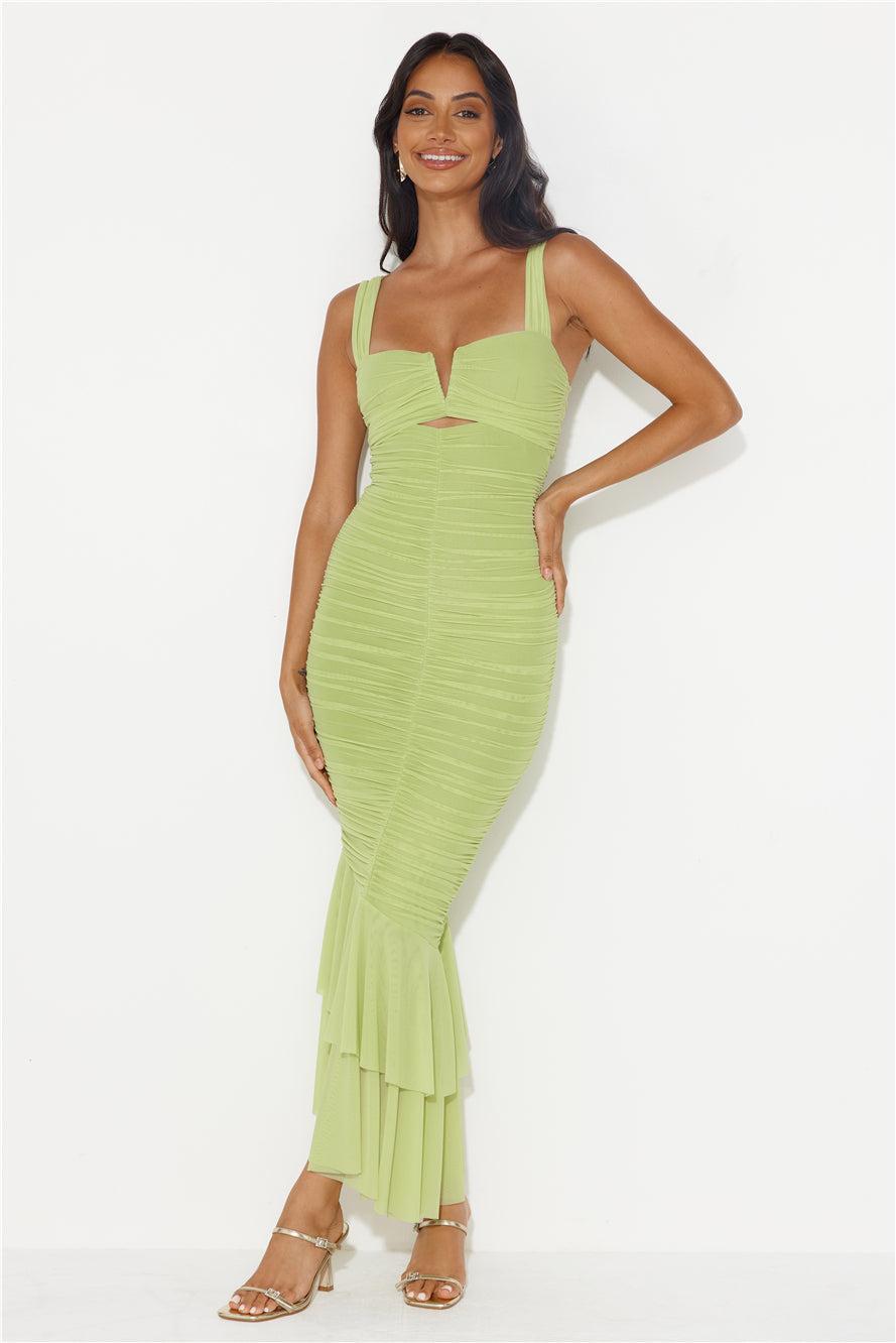 Party Pal Maxi Dress Lime Product Image